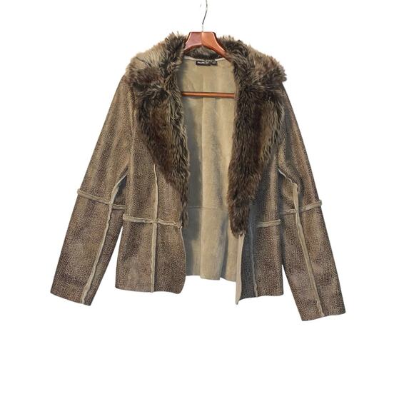 Allen B Faux Fur collared coat sz L - Picture 3 of 10